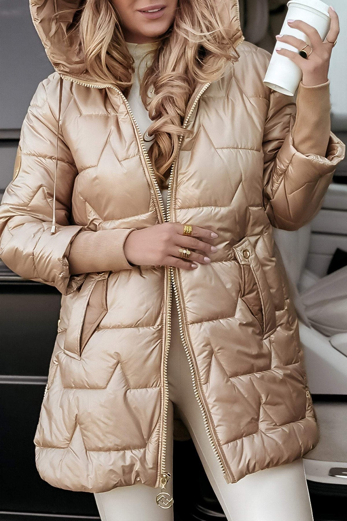 Longline Puffer Jacket for Women - View 3
