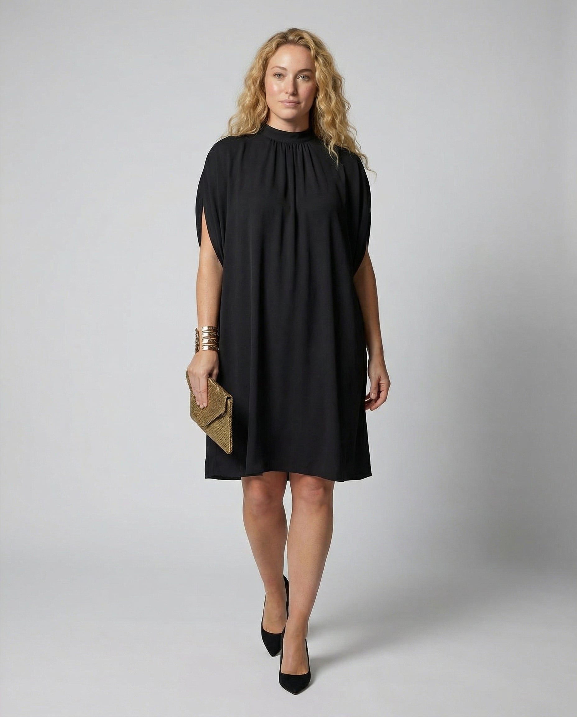 Loose Fit Short Sleeve Shift Dress for Women