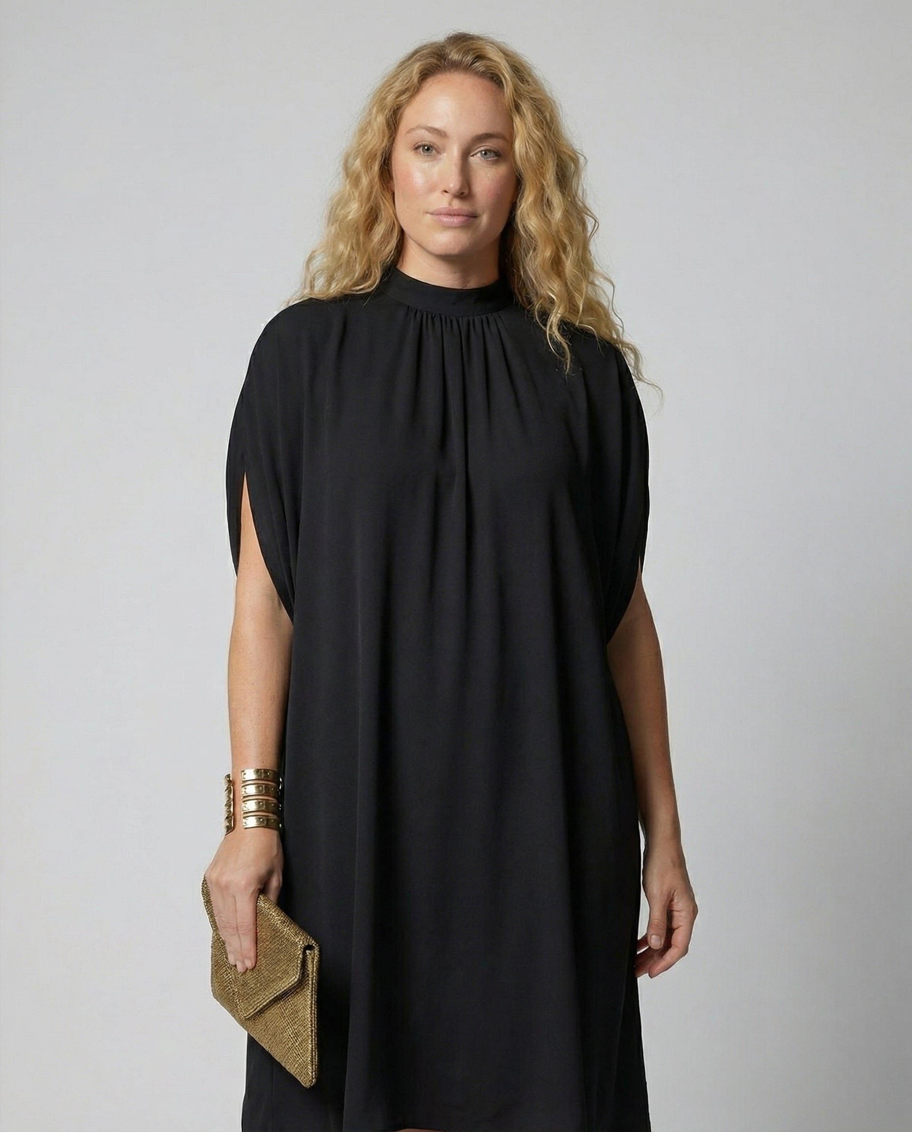 Loose Fit Short Sleeve Shift Dress for Women - View 3
