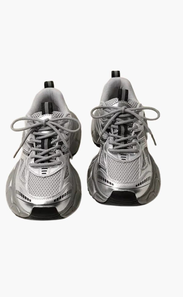 Mesh Chunky Sneakers with Lace-Up for Women