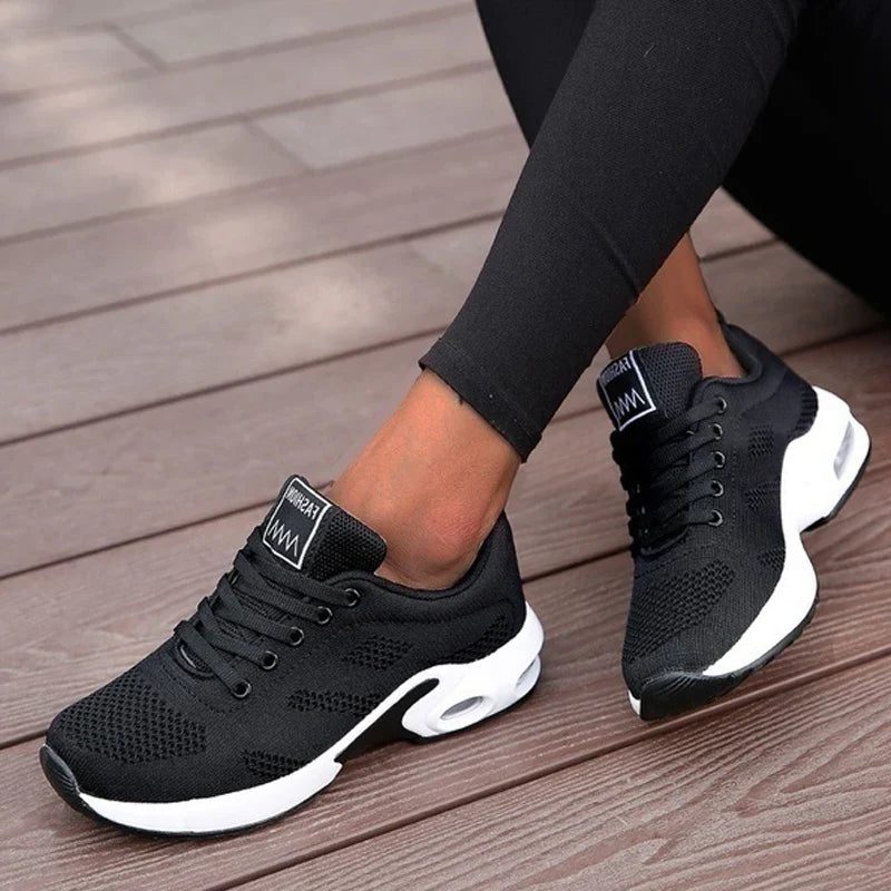 Mesh Running Sneakers with Lace-Up for Women