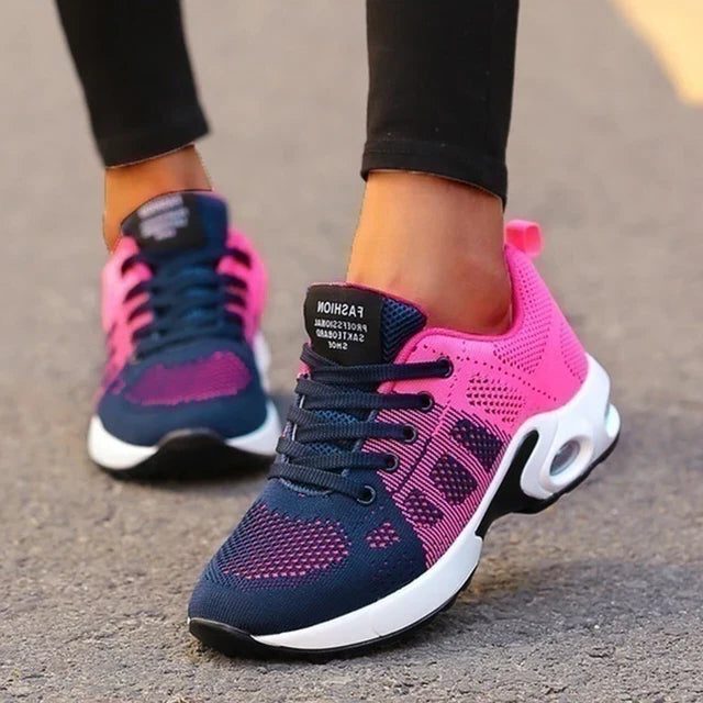 Mesh Running Sneakers with Lace-Up for Women