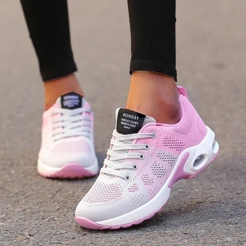 Mesh Running Sneakers with Lace-Up for Women