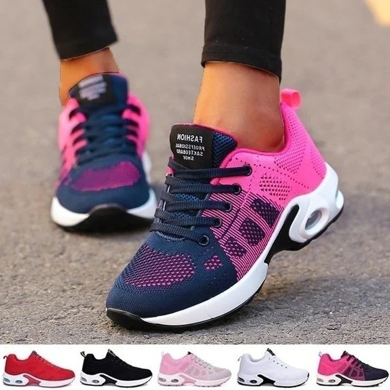 Mesh Running Sneakers with Lace-Up for Women