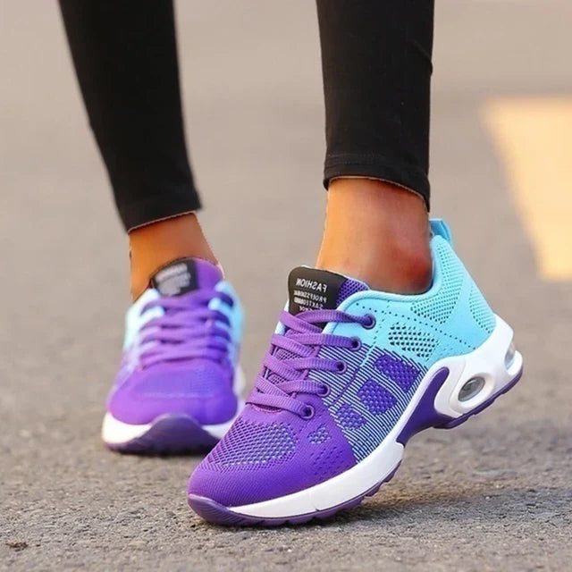 Mesh Running Sneakers with Lace-Up for Women