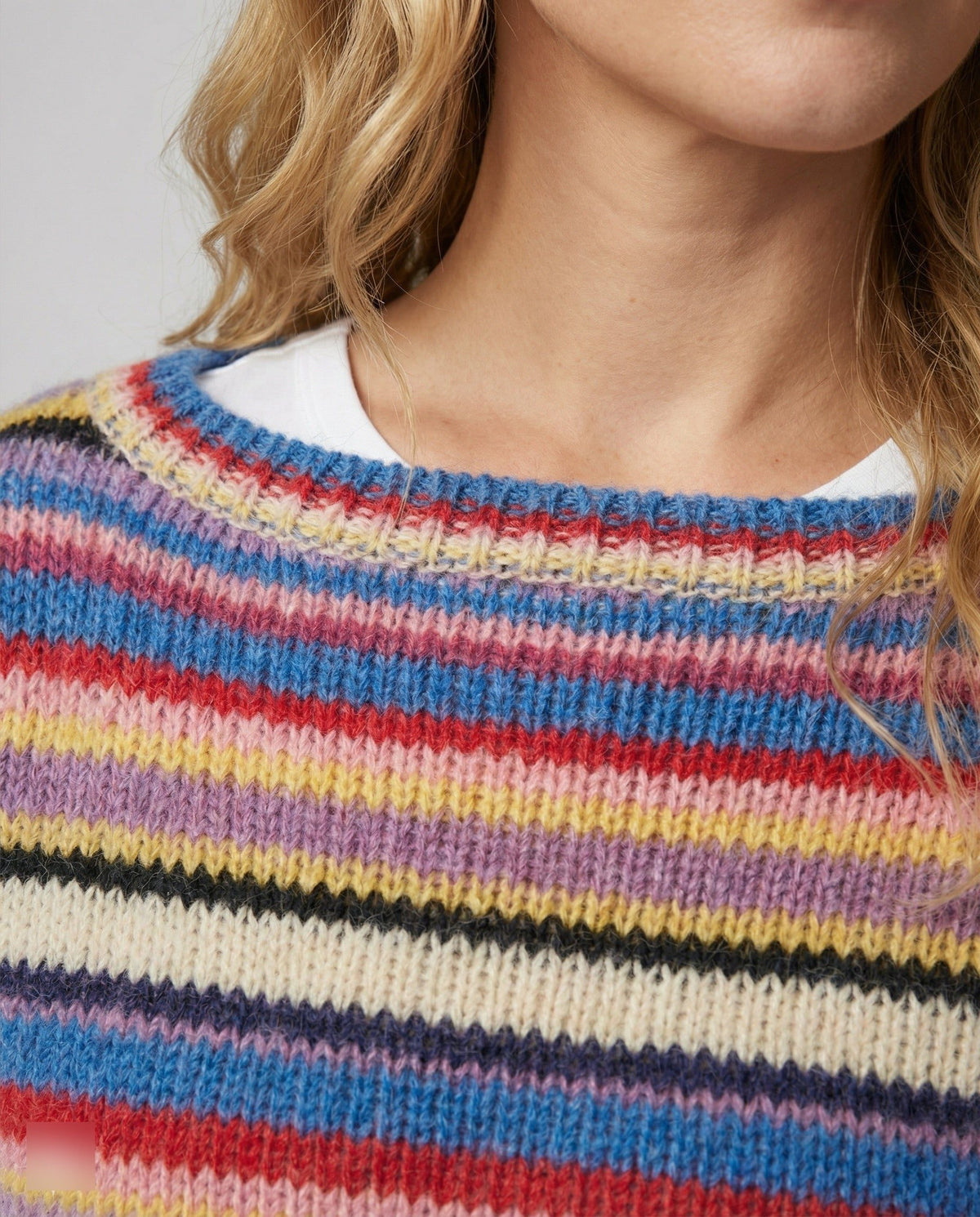 Multicolor Striped Crew Neck Sweater for Women - View 5