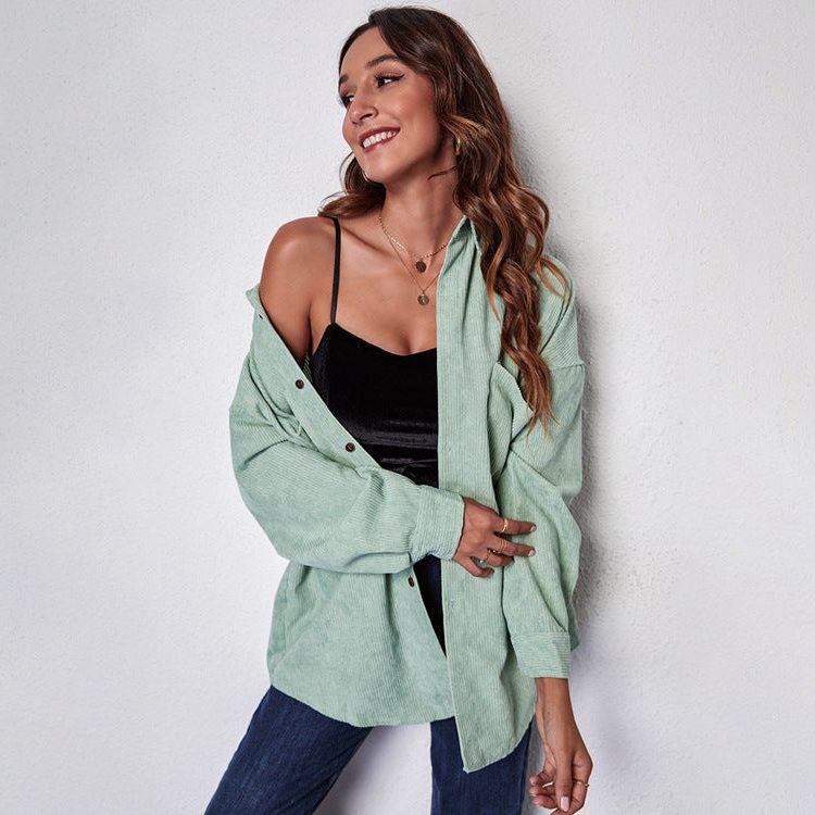 Oversized Button-Down Shirt Dress for Women