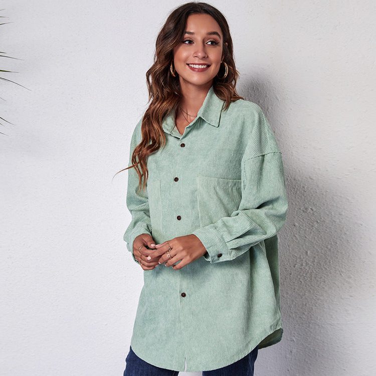 Oversized Button-Down Shirt Dress for Women - View 2