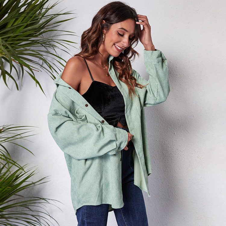 Oversized Button-Down Shirt Dress for Women - View 3