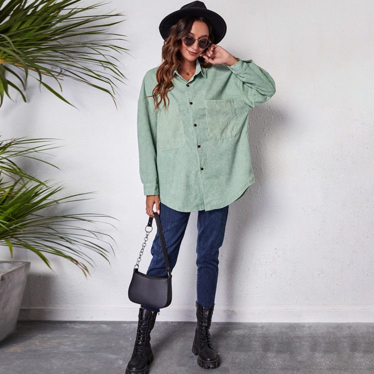 Oversized Button-Down Shirt Dress for Women