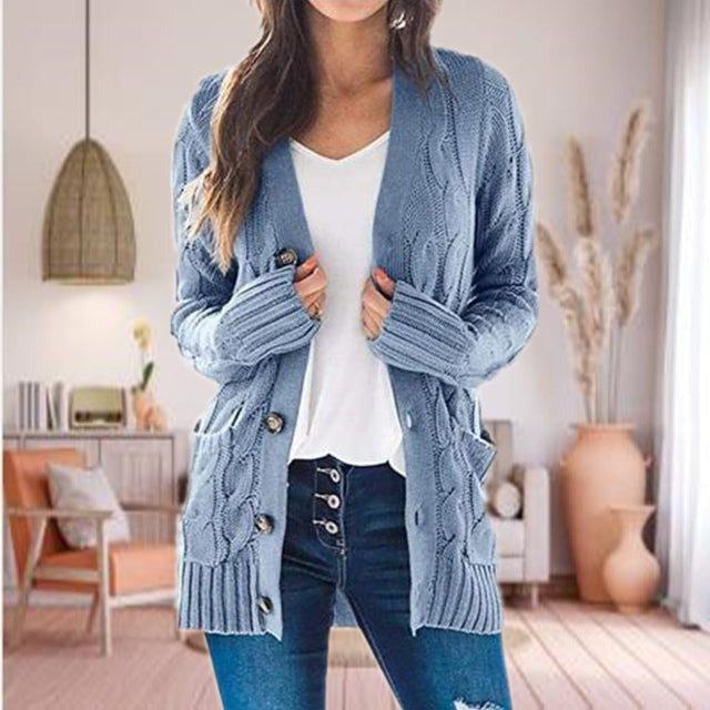 Oversized Cable Knit Cardigan for Women
