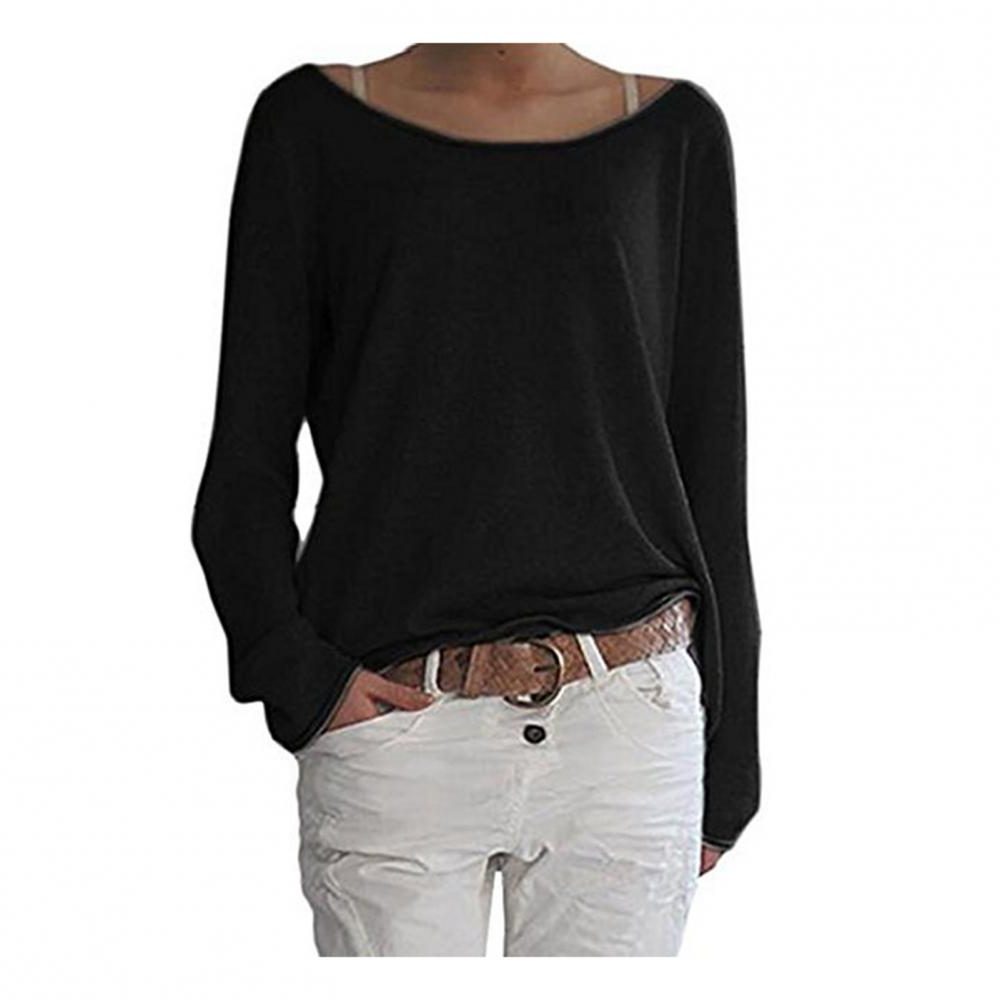 Oversized Crew Neck Knit Pullover for Women - View 5
