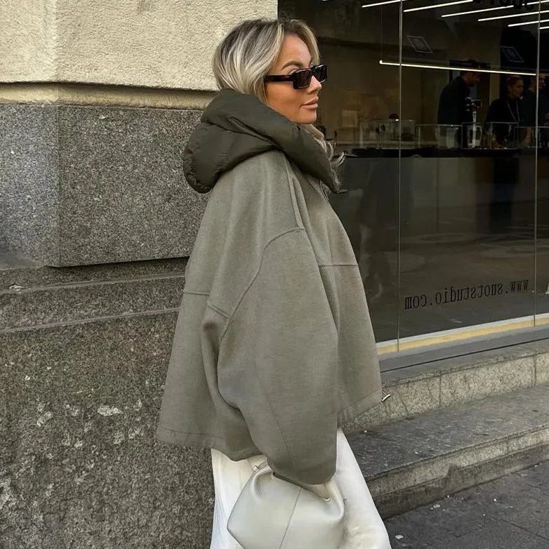 Oversized Hooded Sweatshirt Jacket for Women