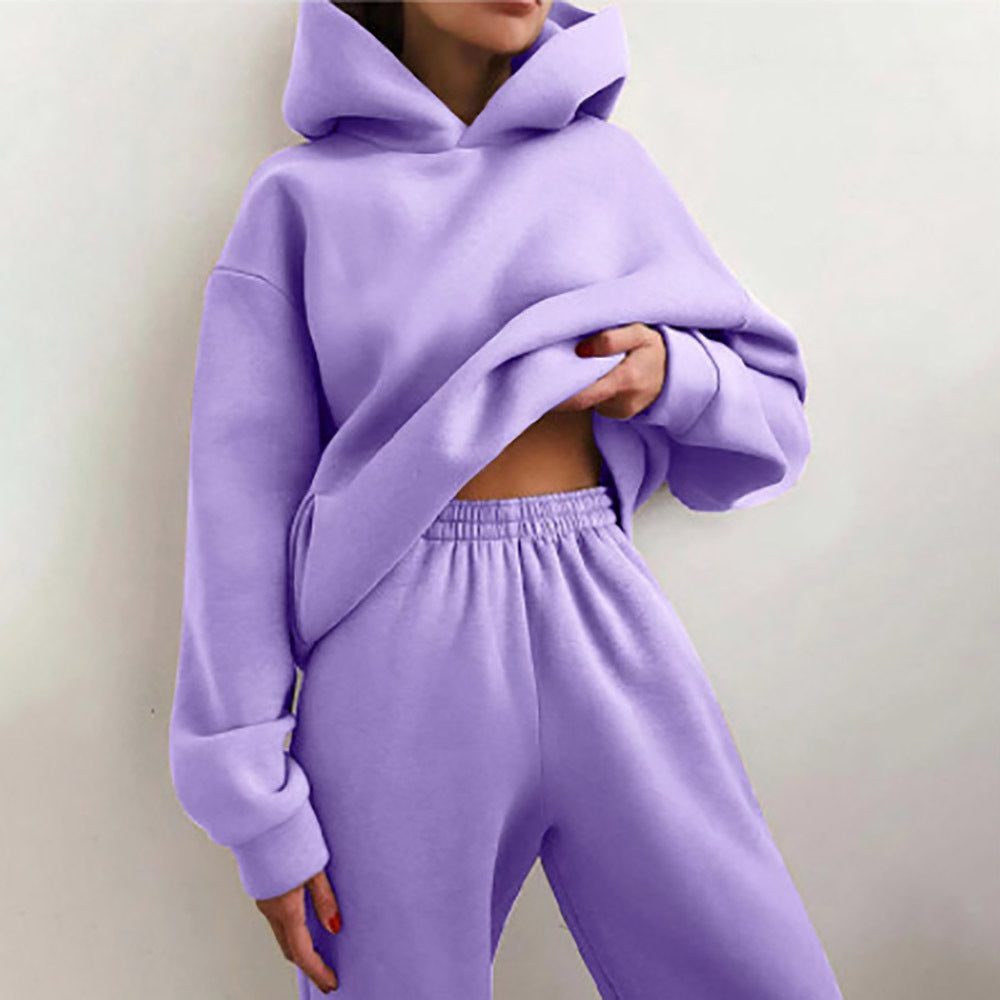 Oversized Hoodie Jogger Set for Women - View 4