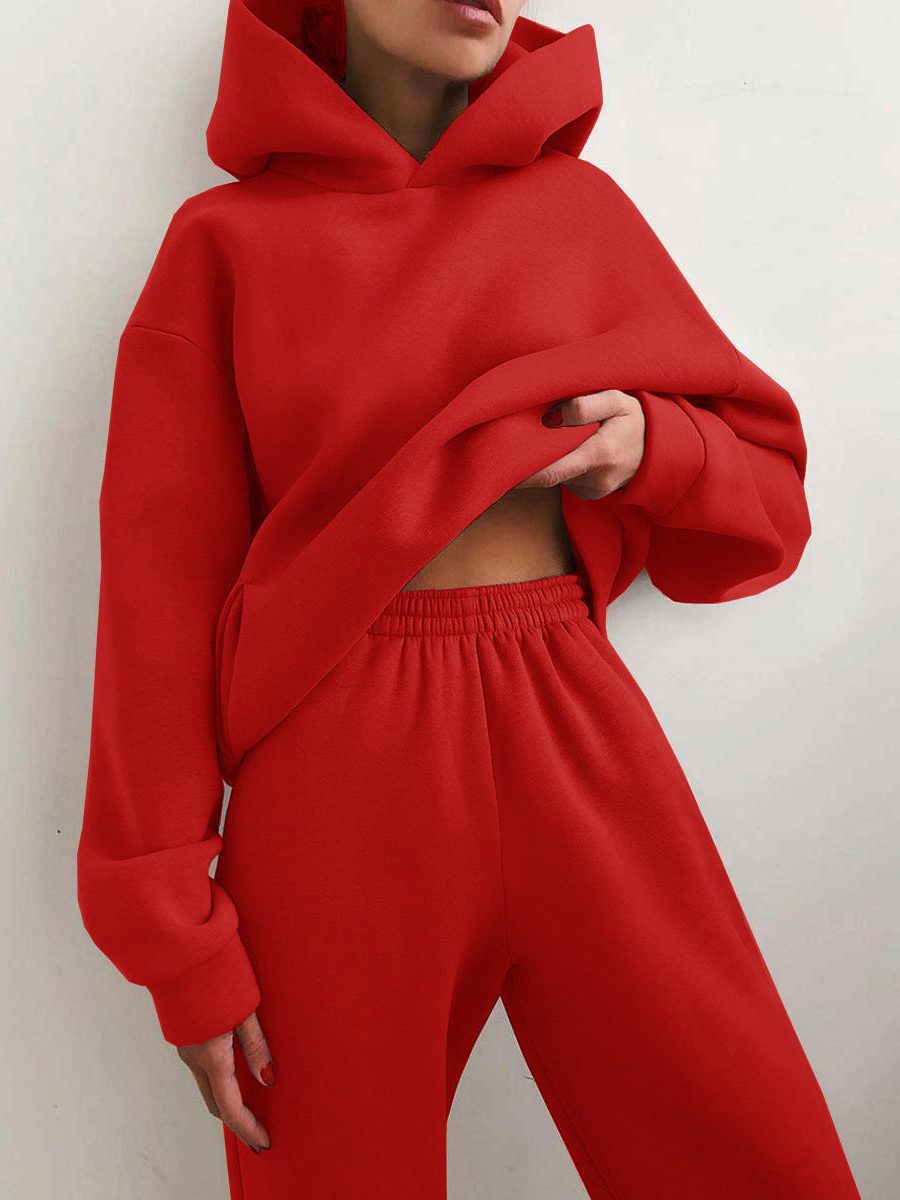 Oversized Hoodie Jogger Set for Women - View 5