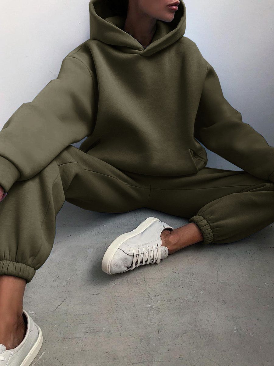 Oversized Hoodie Jogger Set for Women - View 6
