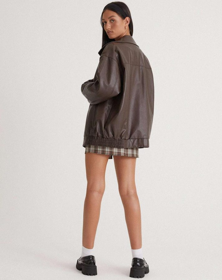 Oversized Leather Jacket for Women - View 3