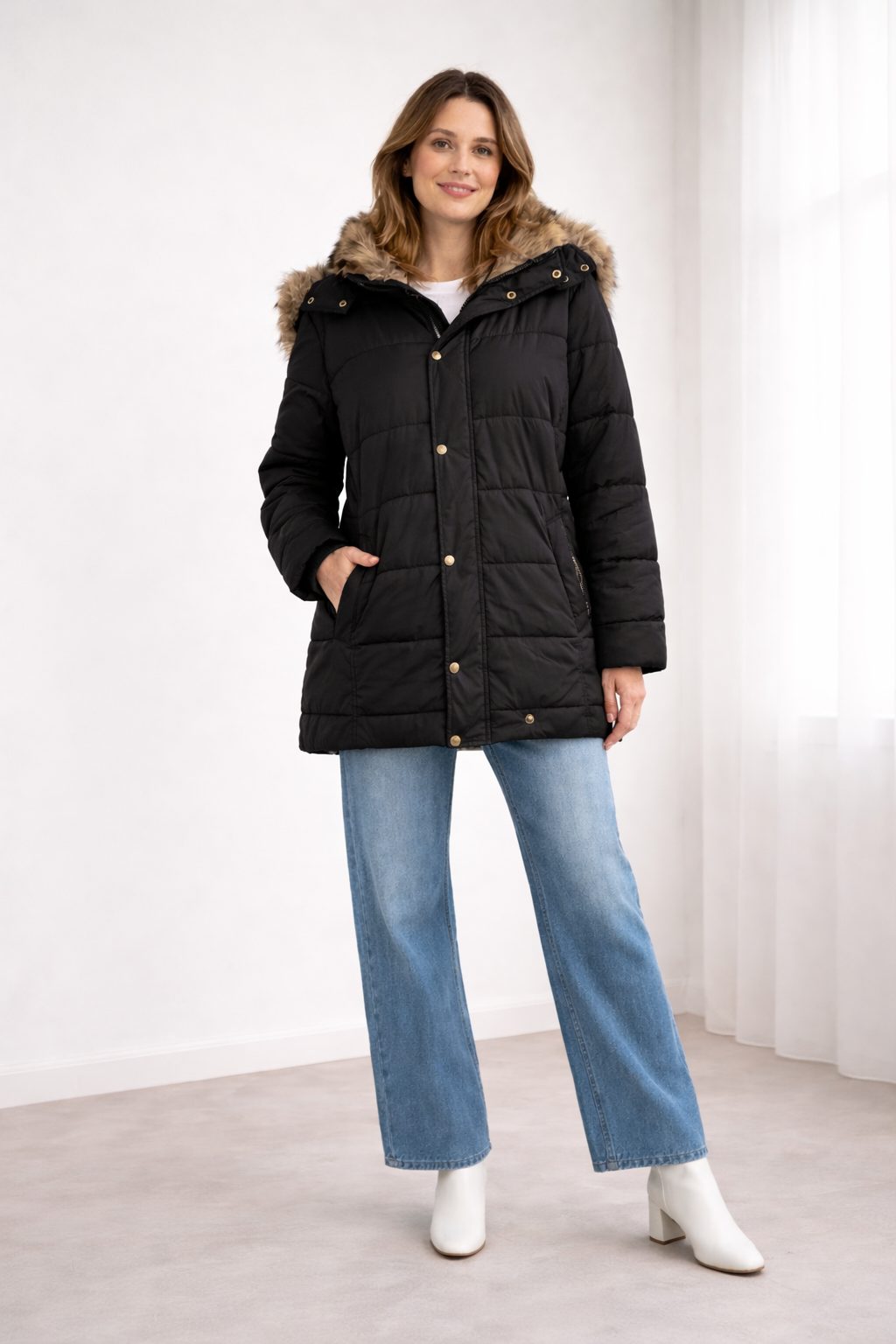 Oversized Quilted Puffer Jacket for Women