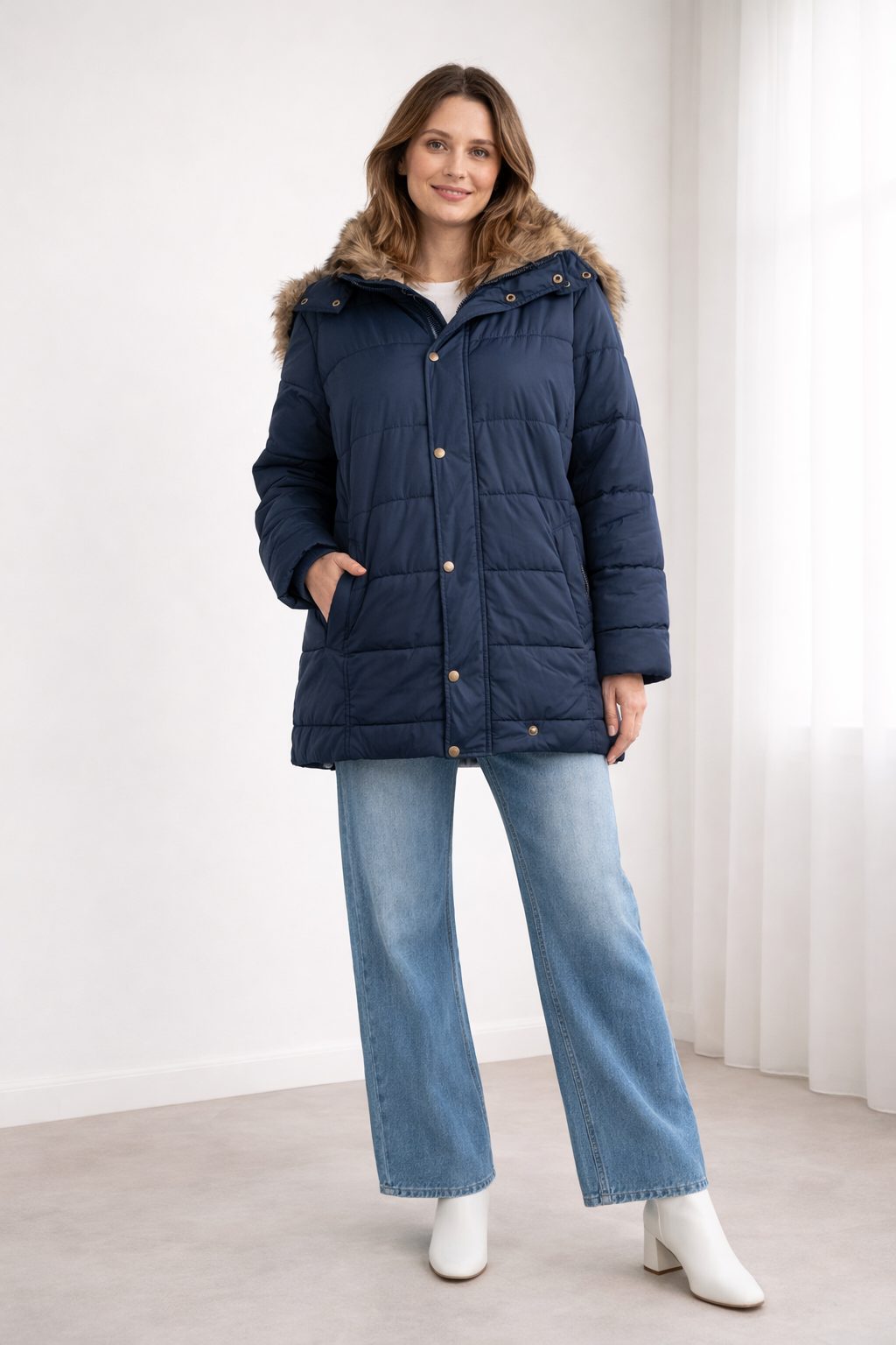Oversized Quilted Puffer Jacket for Women