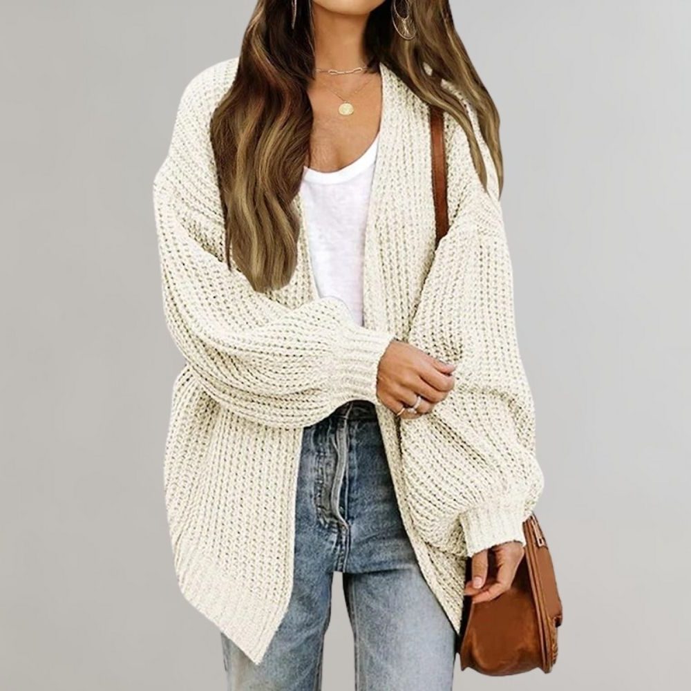 Oversized Ribbed Knitted Long Cardigan for Women