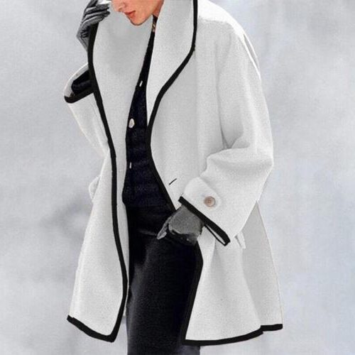 Oversized Wool Blazer for Women - White