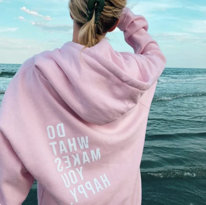 Oversized Zip-Up Hoodie for Women - Pink