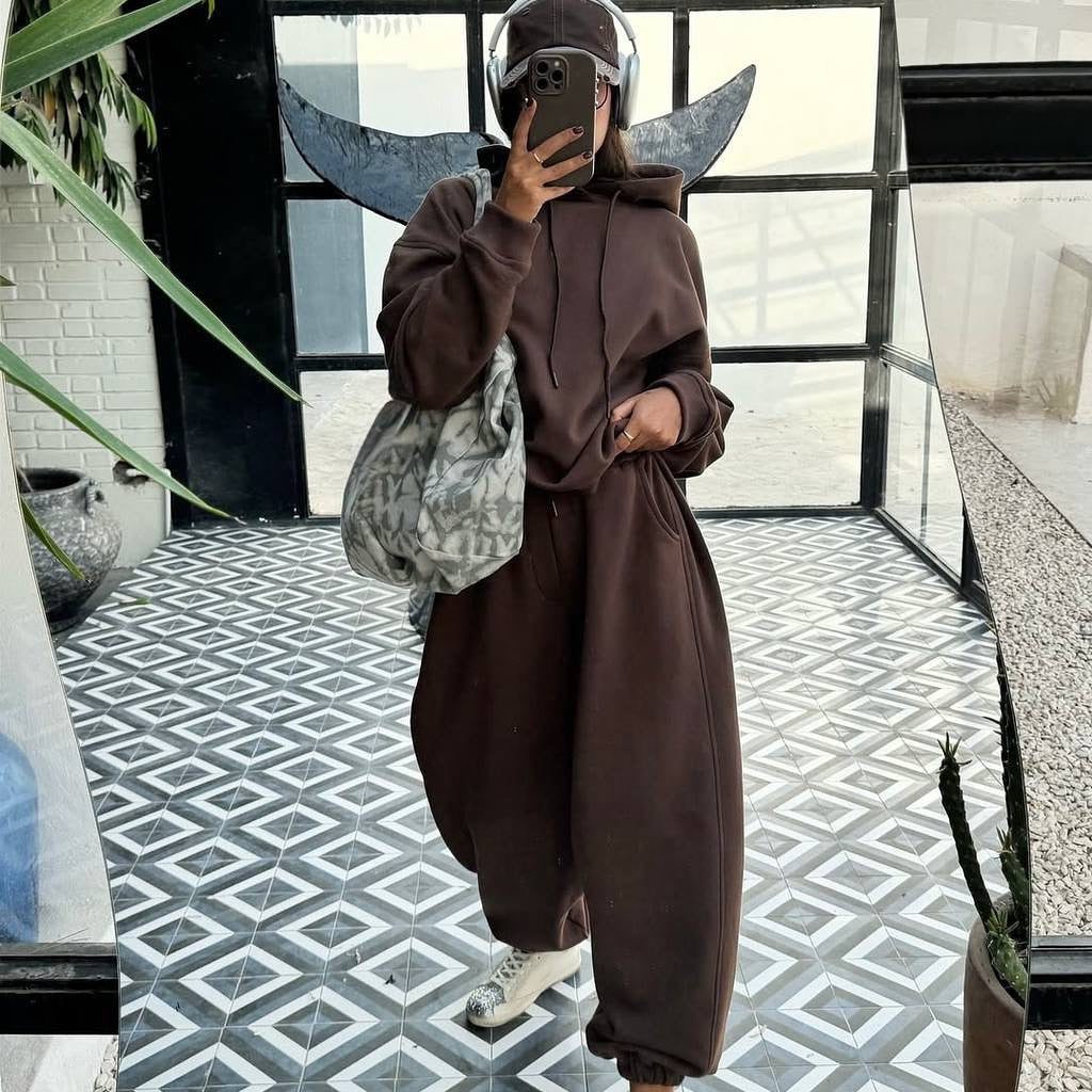 Oversized Zip-Up Jogging Set for Women