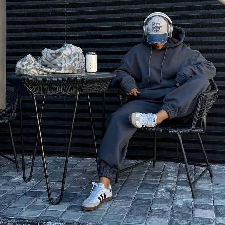 Oversized Zip-Up Jogging Set for Women - View 4