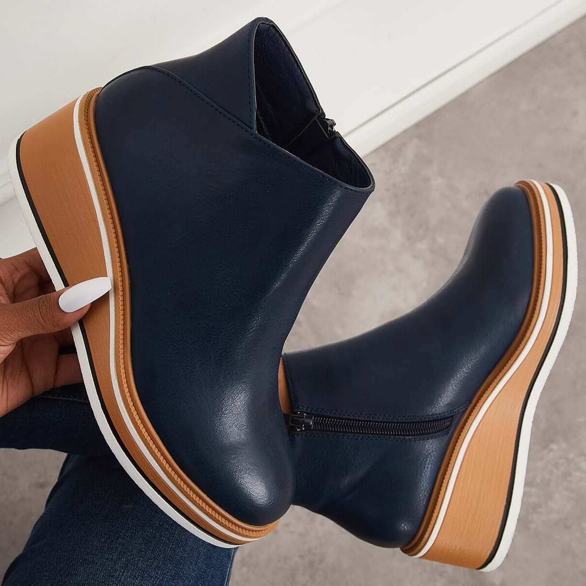 Platform Ankle Boots with Side Zip for Women - View 6