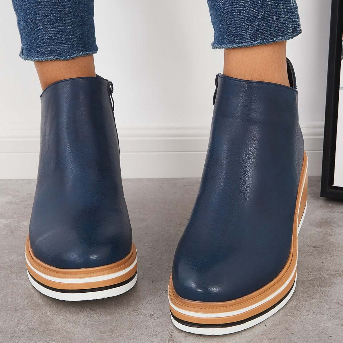Platform Ankle Boots with Side Zip for Women - View 4