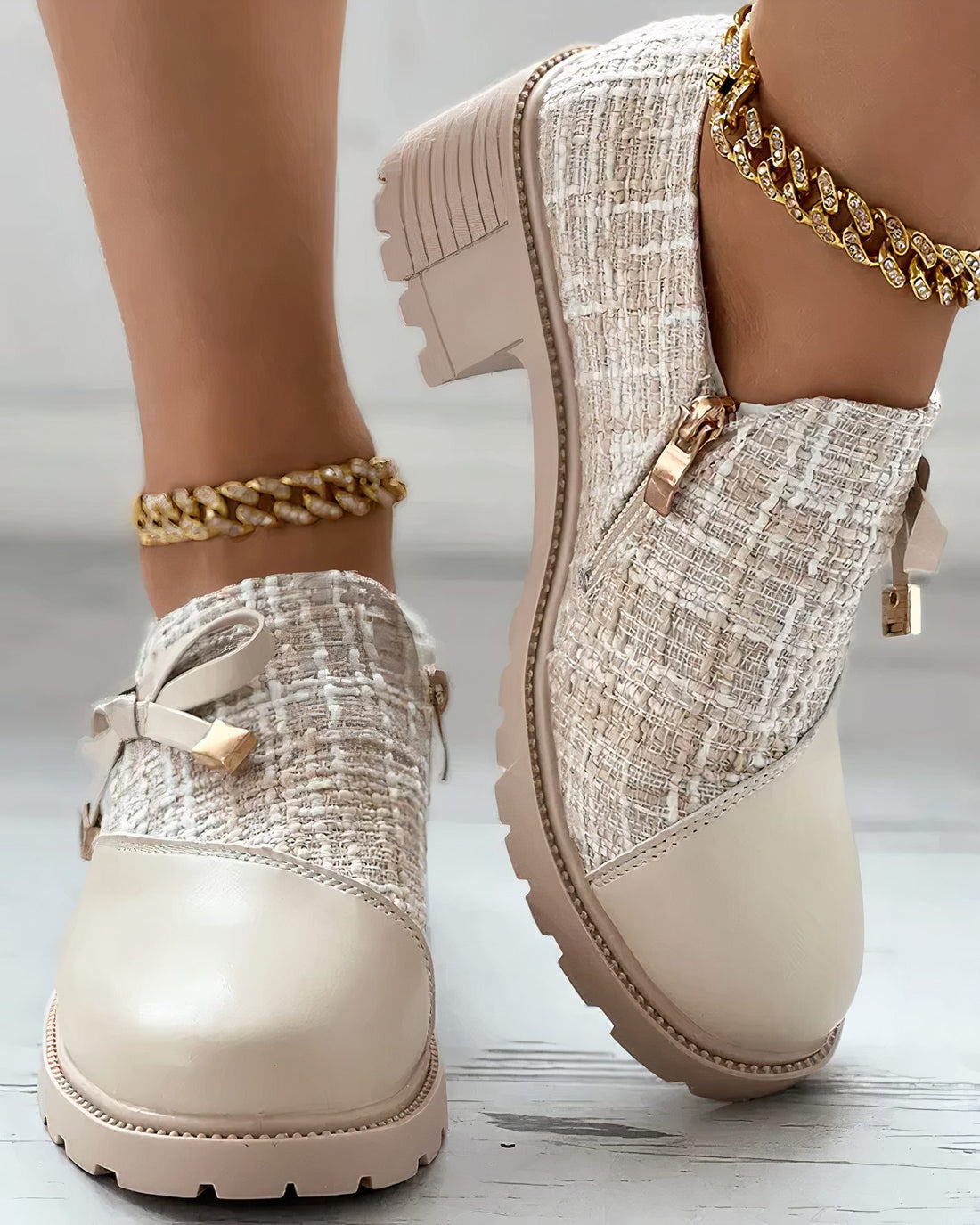 Platform Lace-Up Ankle Boots for Women