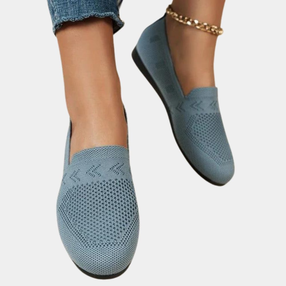 Platform Slip-On Shoes with Ankle Strap for Women