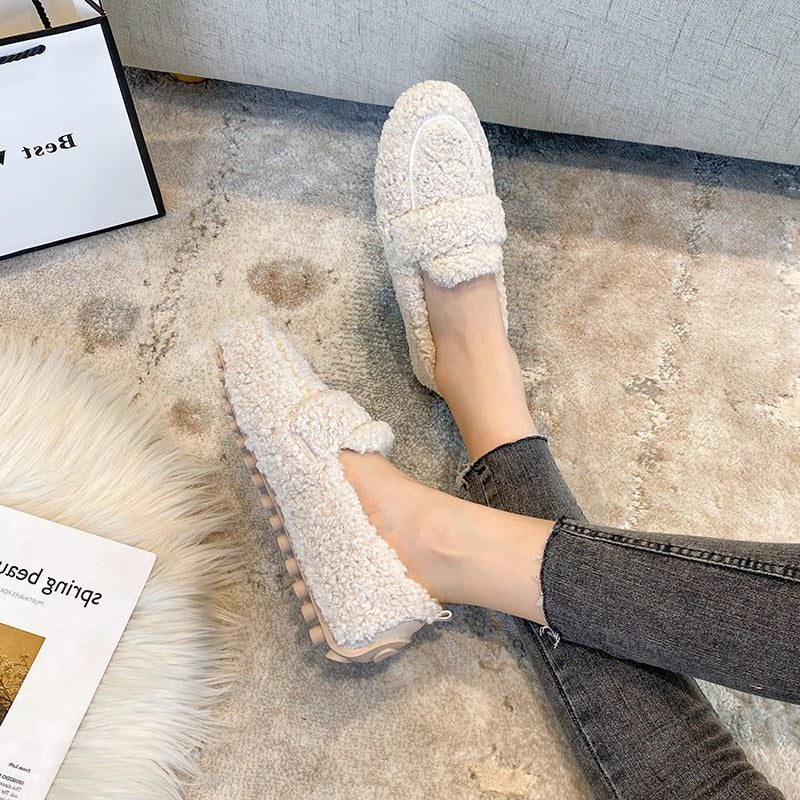 Plush Loafer Slippers for Women