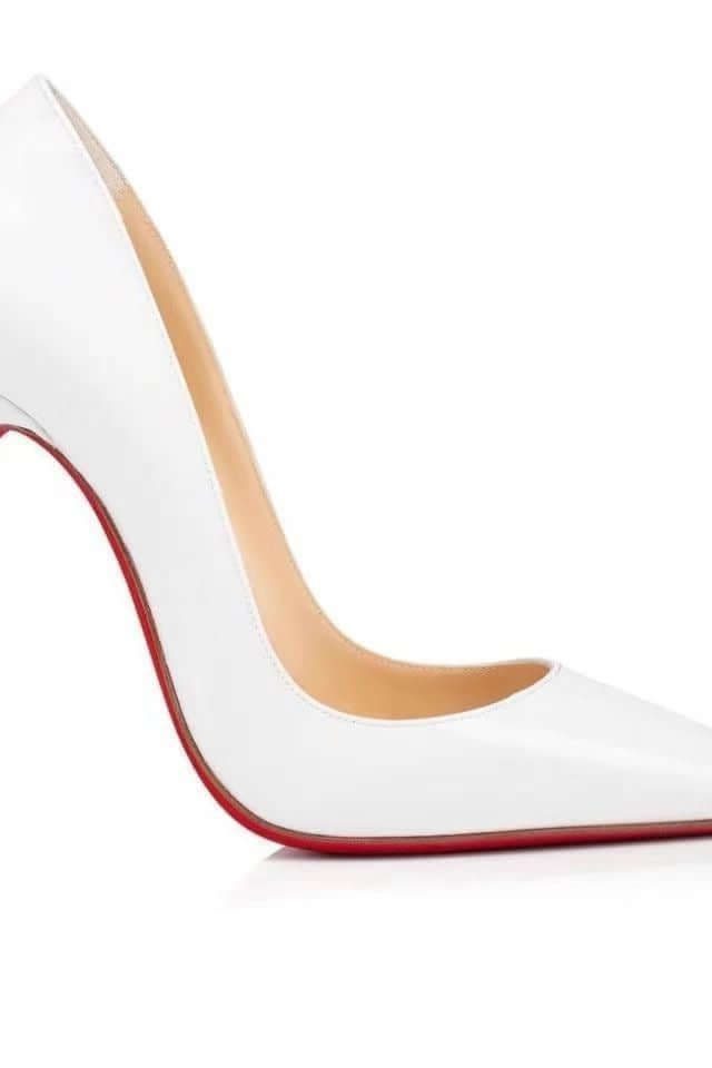 Pointed Toe Court Shoes for Women - White 10CM