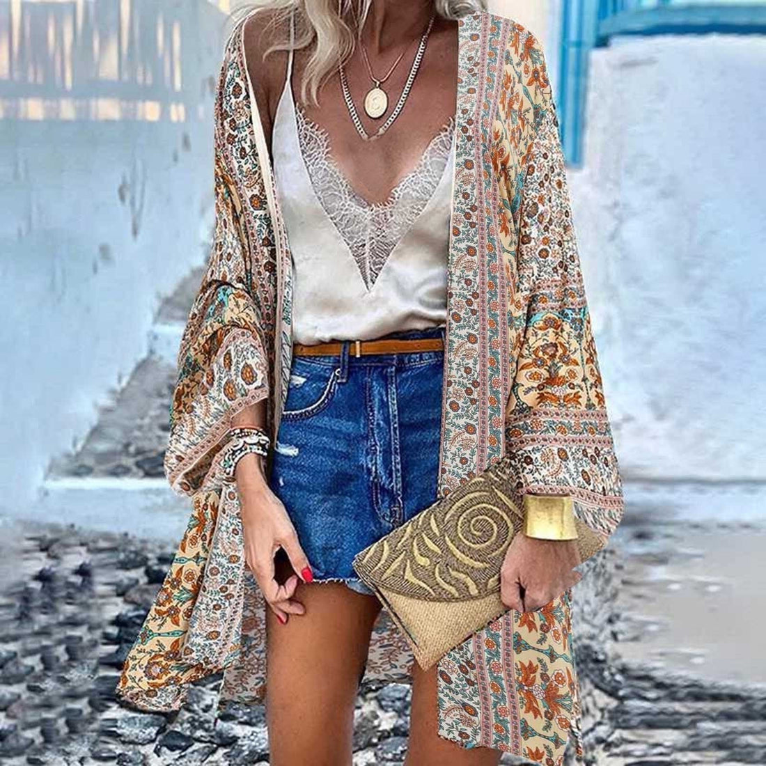 Printed Kimono Cardigan for Women