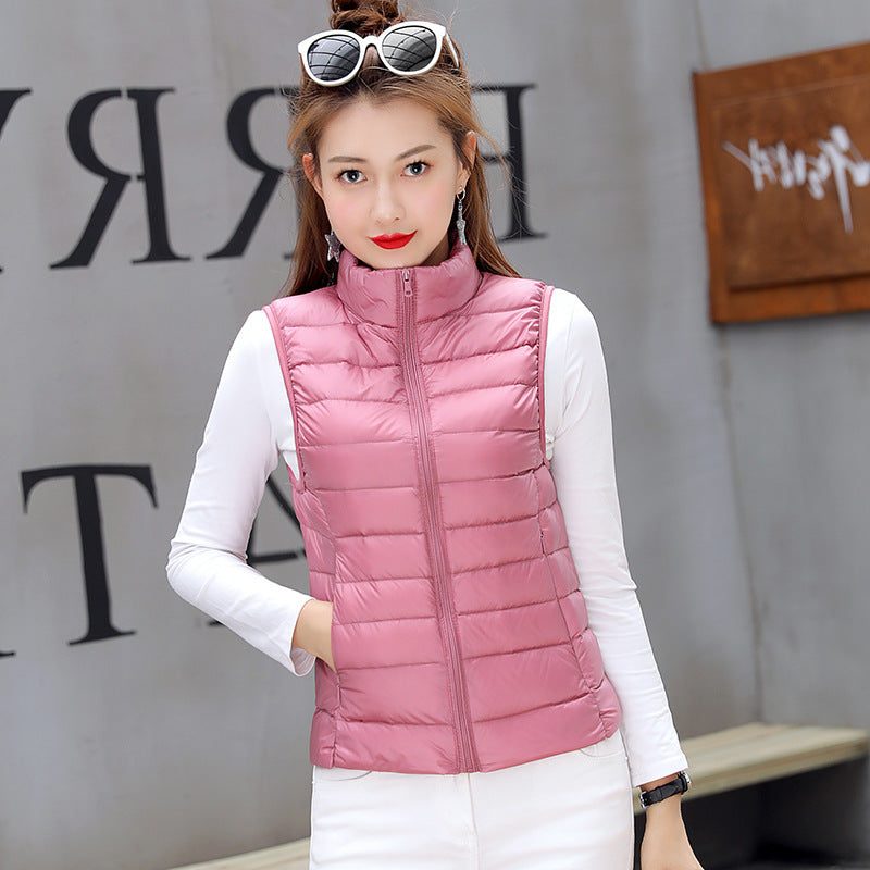 Quilted Zip-Up Vest for Women