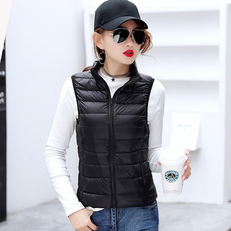 Quilted Zip-Up Vest for Women