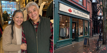 The owners of Redleaf Boutique inside the shop and the Gastown Vancouver storefront