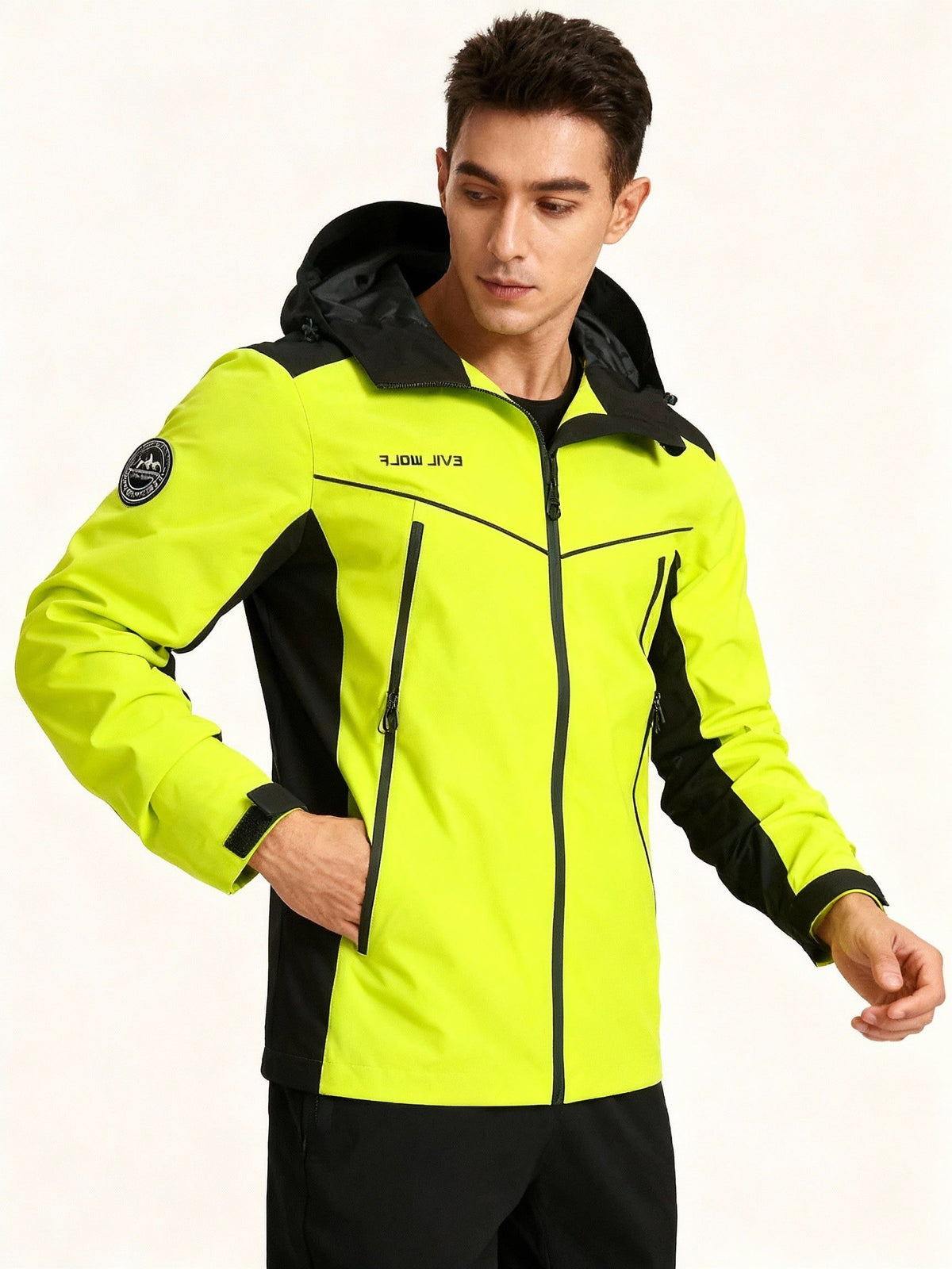 Reflective Zip-Up Outdoor Jacket for Men