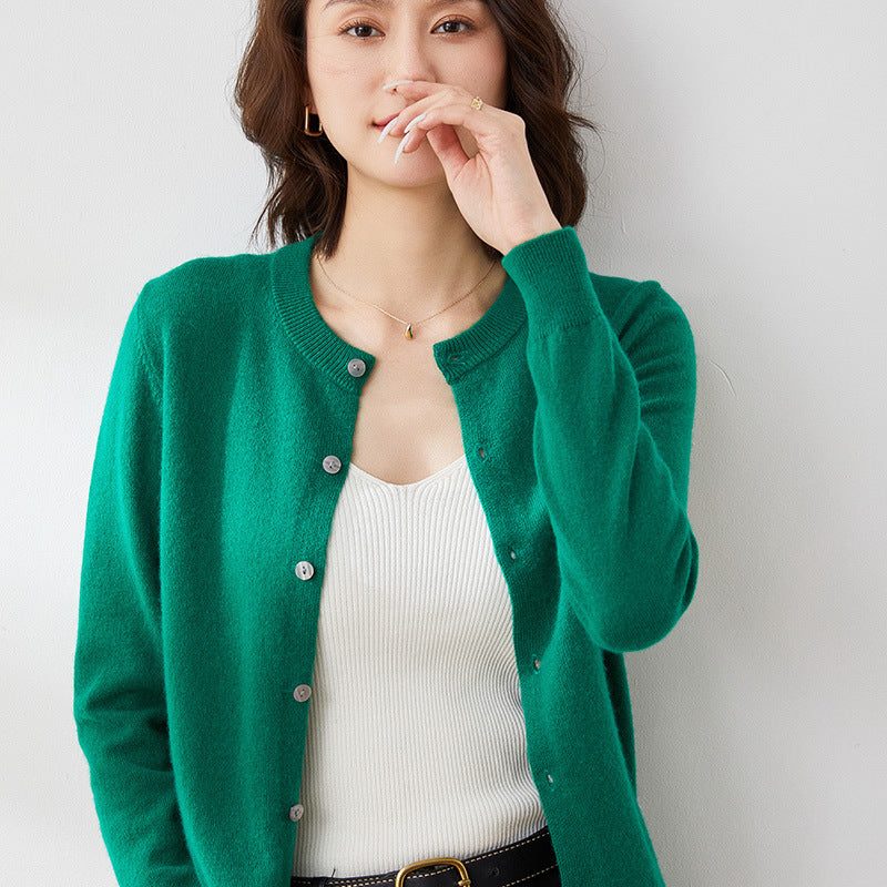 Ribbed Knit Cardigan with Button Front for Women