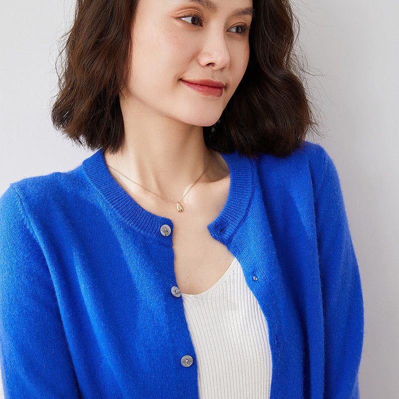 Ribbed Knit Cardigan with Button Front for Women
