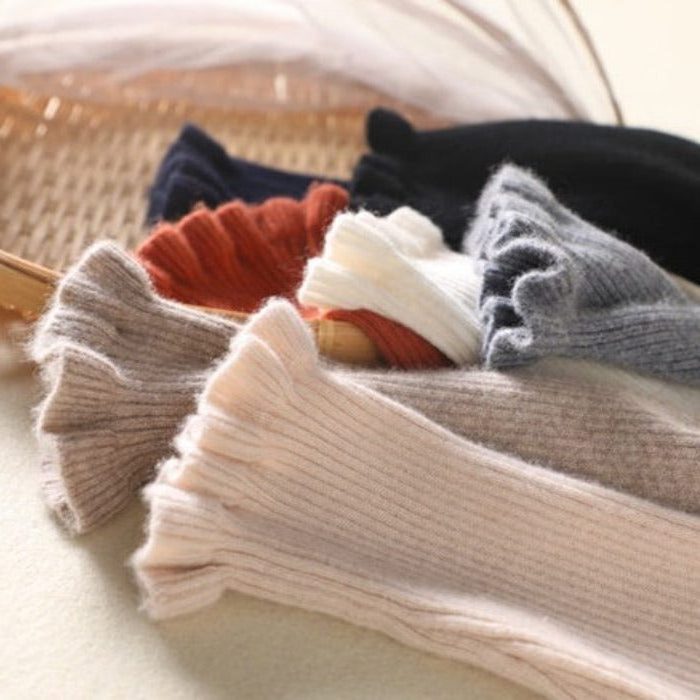 Ribbed Knit Roll Neck Jumper with Ruffle Trim for Women - View 4