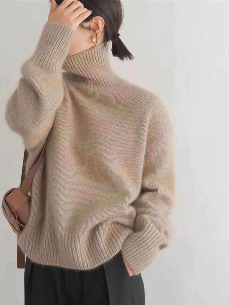 Ribbed Knit Roll Neck Sweater for Women - View 2