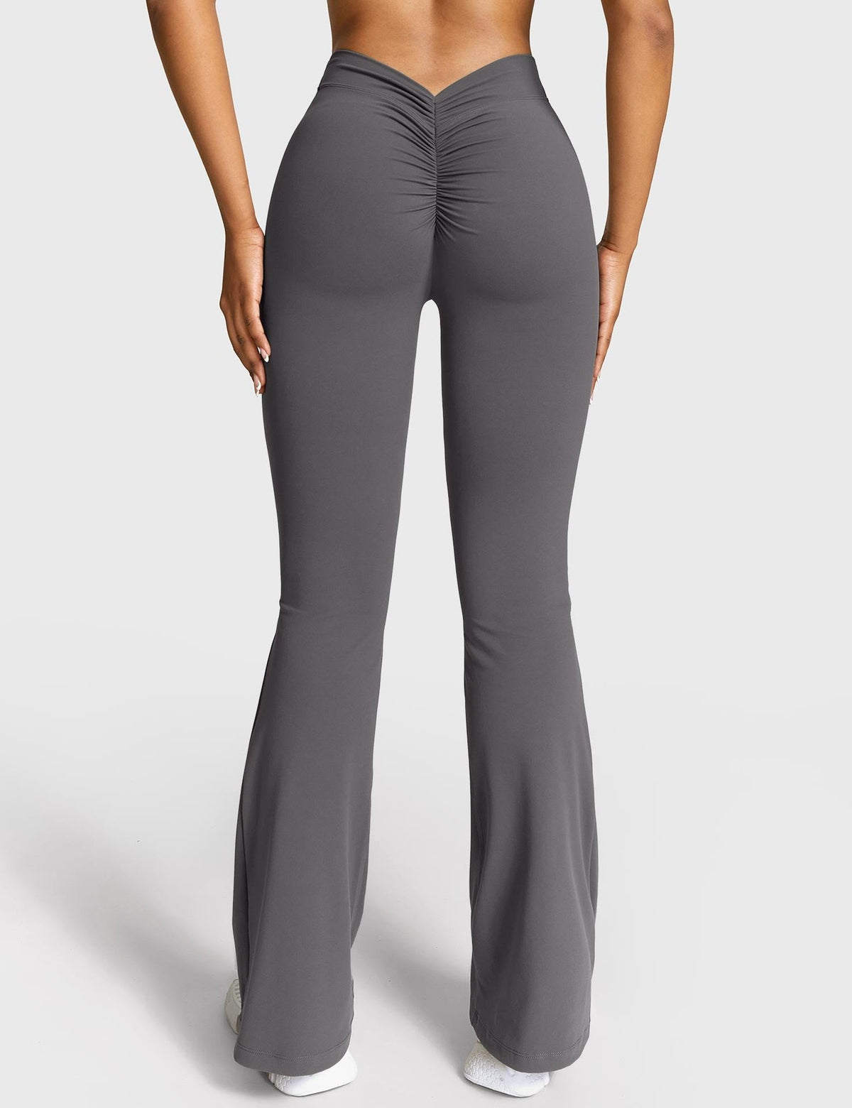 Ruched V-Neck Flared Leggings for Women - View 33