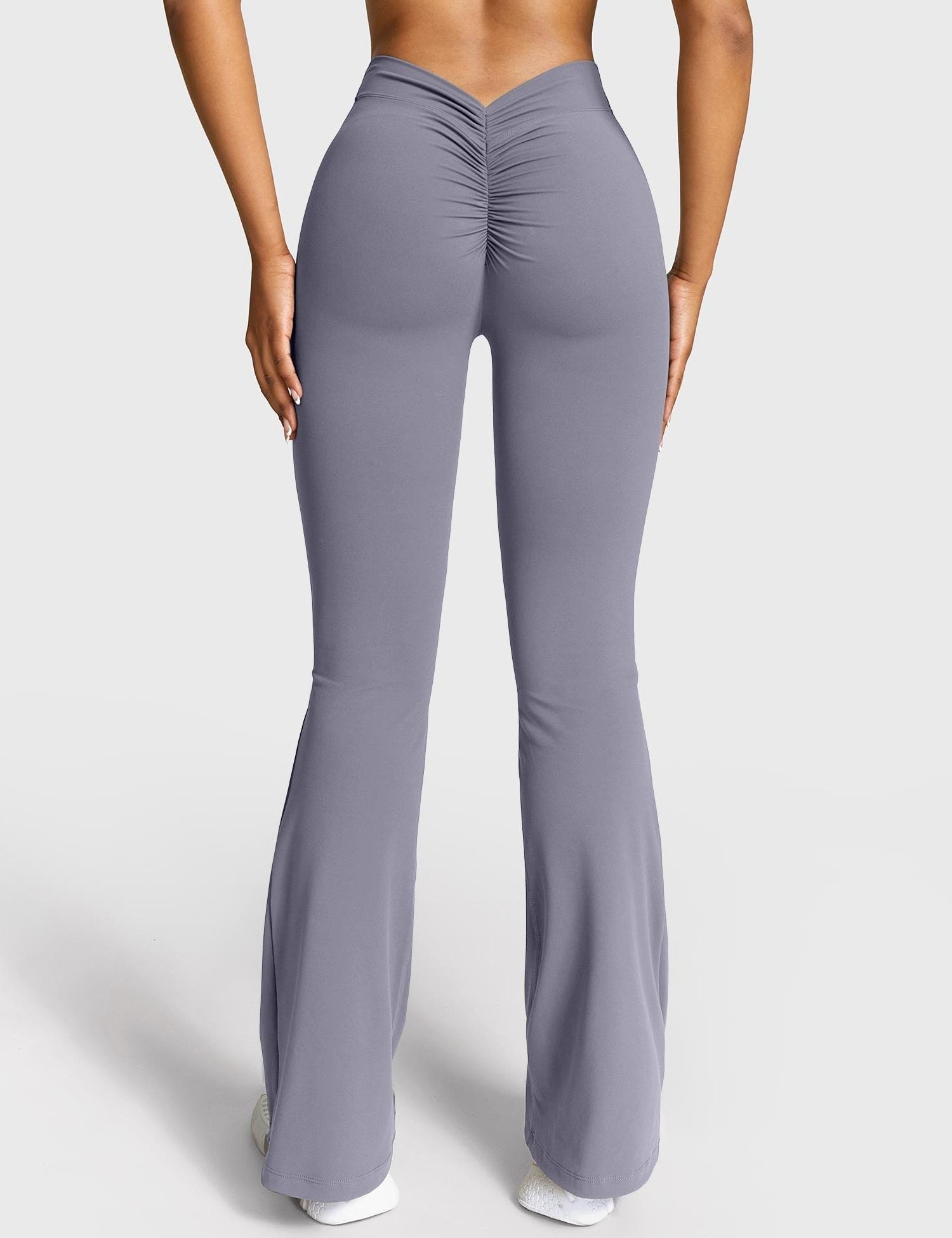 Ruched V-Neck Flared Leggings for Women - View 37