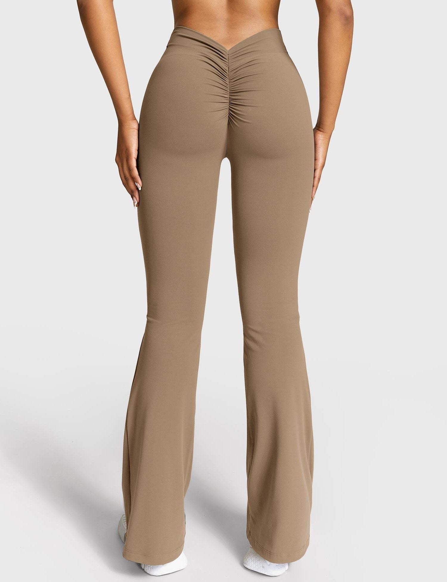 Ruched V-Neck Flared Leggings for Women - View 41