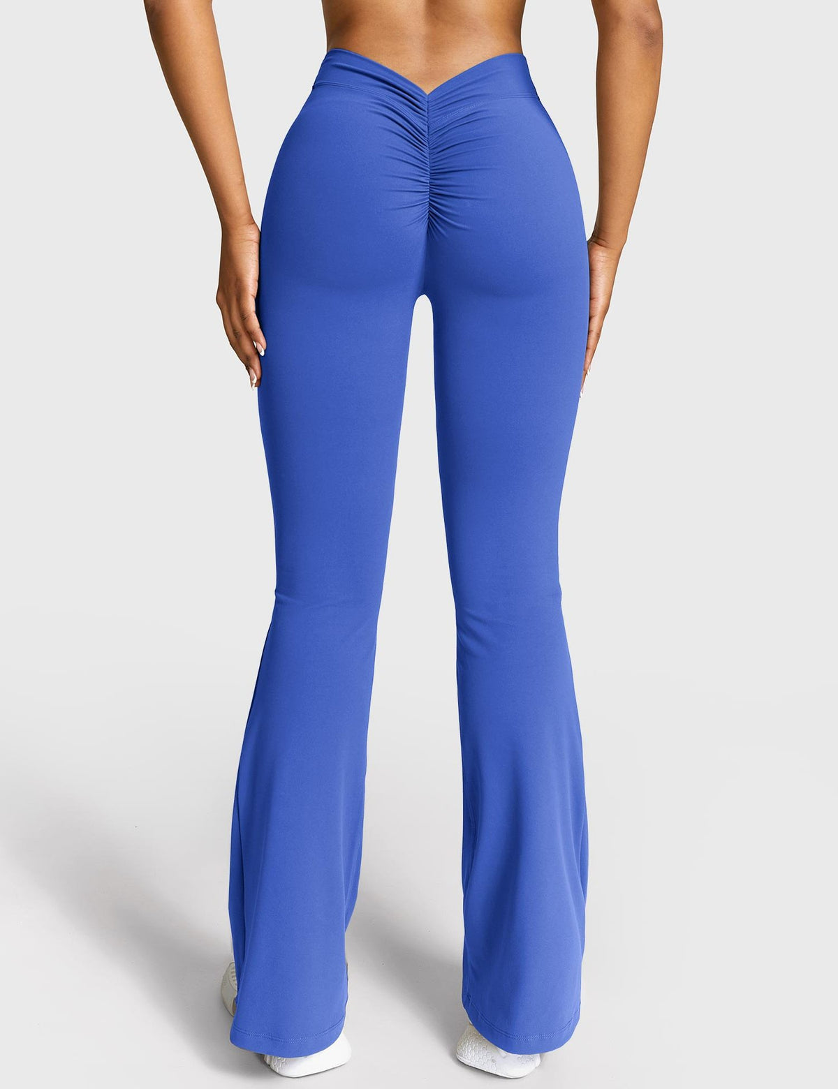 Ruched V-Neck Flared Leggings for Women - View 49