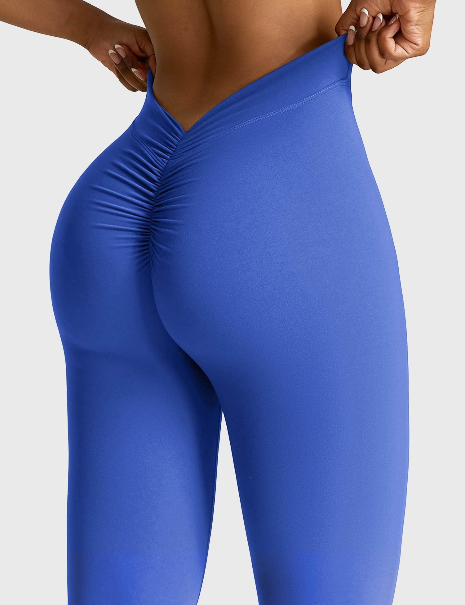 Ruched V-Neck Flared Leggings for Women - View 51