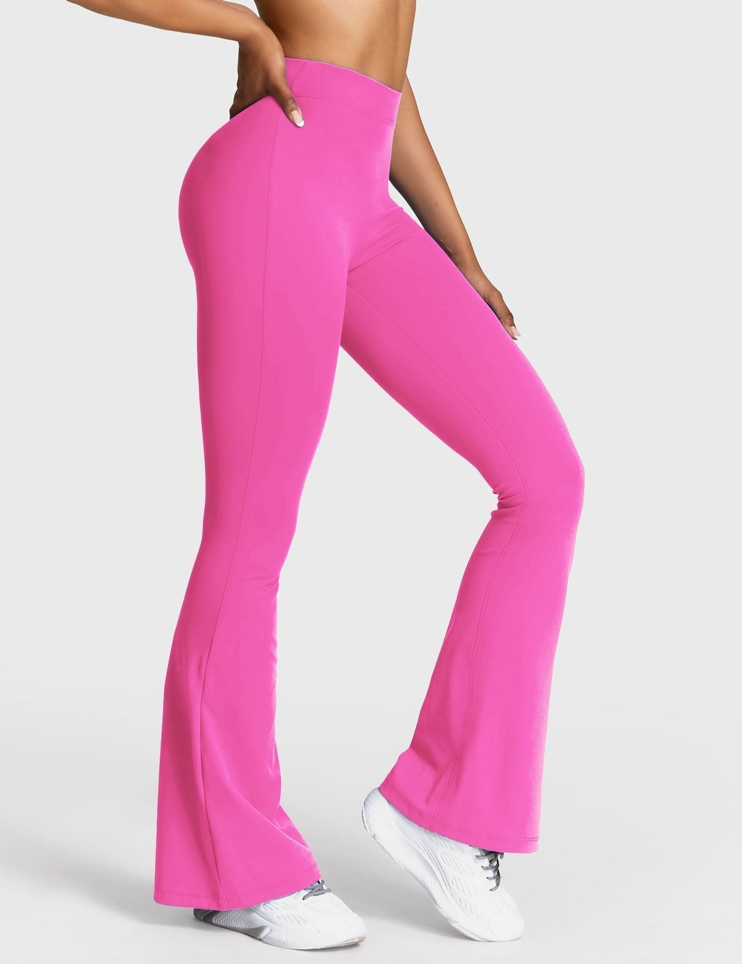 Ruched V-Neck Flared Leggings for Women - View 57