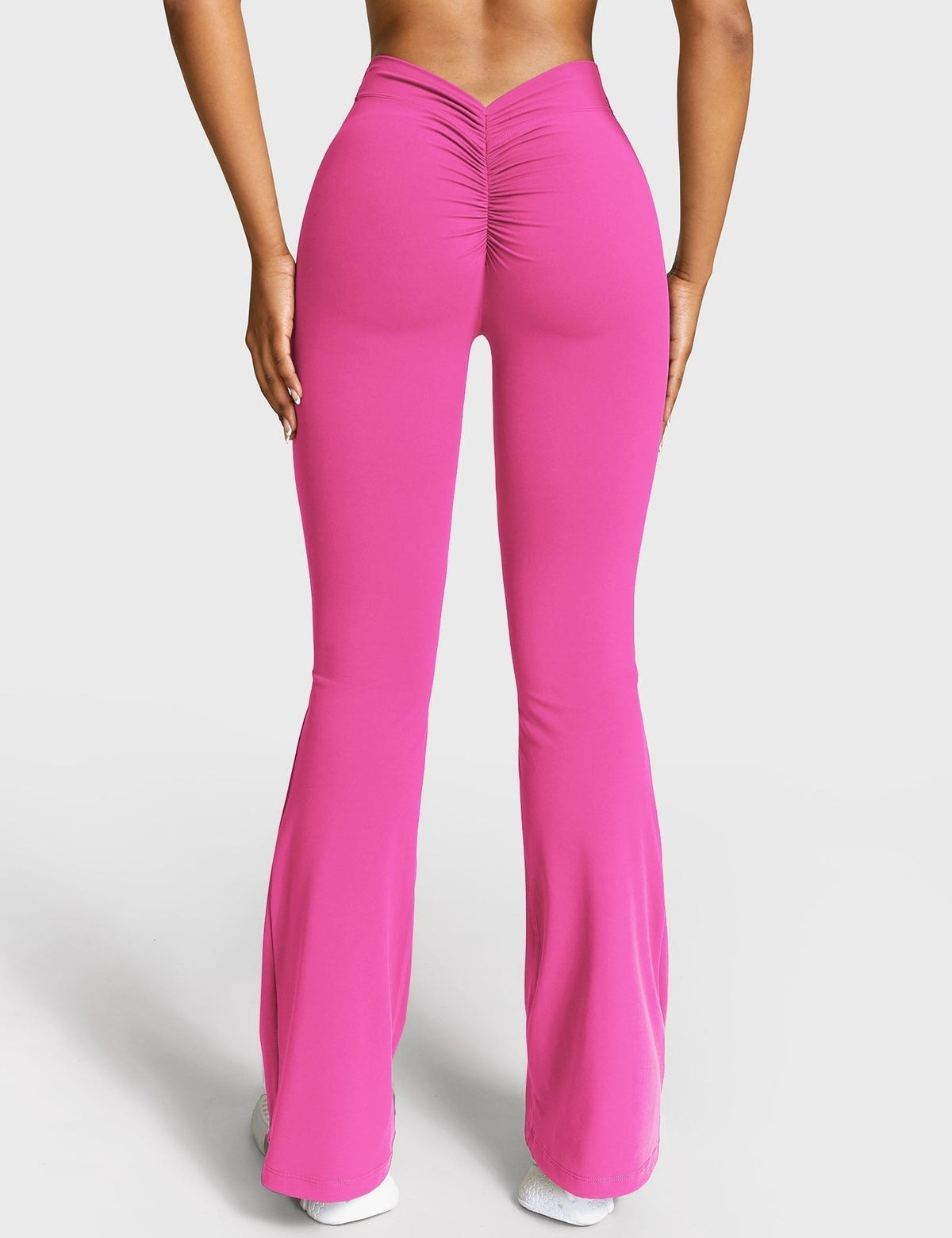 Ruched V-Neck Flared Leggings for Women - View 58